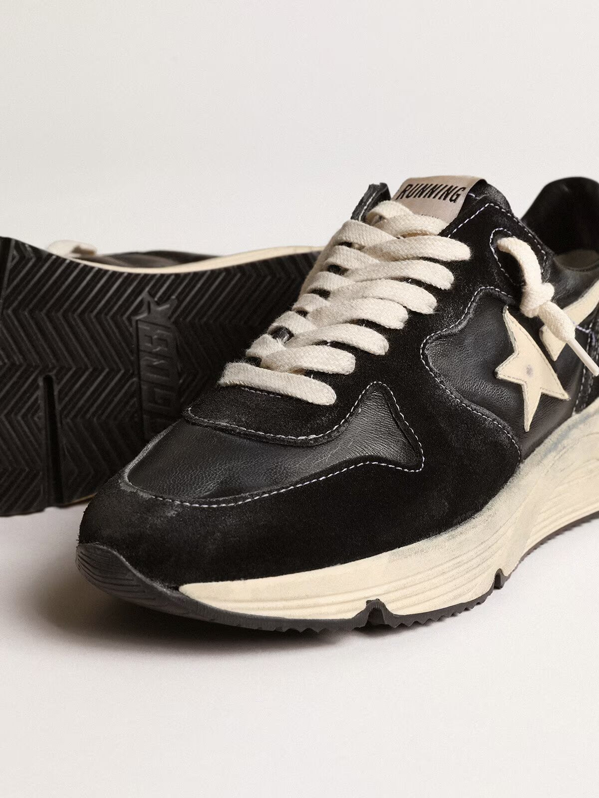 GGDB - Running Sole femme en nappa et daim noirs