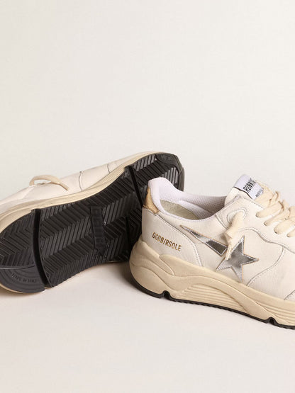 GGDB - Running Sole en cuir nappa avec étoile argentée et contrefort en cuir doré